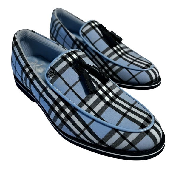 G/FORE Tassel Cruiser Gallivanter Golf Loafers Sky Plaid Women’s 8 EU 39 - Picture 2 of 9